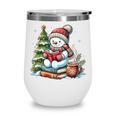 Snowman Reading Book Lovers Christmas Librarian Bookworm Wine Tumbler Snowman Reading Book Lovers Christmas Librarian Bookworm Wine Tumbler