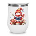 Snowman Reading Books Lovers Christmas Librarian Bookworm Wine Tumbler Snowman Reading Books Lovers Christmas Librarian Bookworm Wine Tumbler