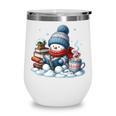 Snowman Reading Books Lovers Librarian Bookworm Christmas Wine Tumbler Snowman Reading Books Lovers Librarian Bookworm Christmas Wine Tumbler