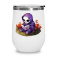 Spooky Grim Reaper Reading A Book Cute Creepy Halloween Wine Tumbler Spooky Grim Reaper Reading A Book Cute Creepy Halloween Wine Tumbler