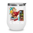 Stay Curious Monkey Reading Book Lover Bookworm Wine Tumbler
