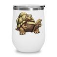 Sulcata Tortoise Reading A Book Wine Tumbler Sulcata Tortoise Reading A Book Wine Tumbler