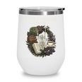 Tired Moms Book Club Dark Floral Coffee Skeleton Wine Tumbler