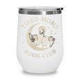 Tired Moms Book Club Skeleton Reading Books Moon Wine Tumbler