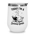 Today I'm A Serious Goose Animal Reading Book Lovers Wine Tumbler