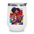 History Woman Reading Book Geometric Girl Educated Wine Tumbler