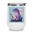 Trex Reading Book Dinosaur Wine Tumbler