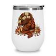 Turkey Reading Books Fall Season Thanksgiving Teacher Book Wine Tumbler