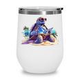 Turtle Wearing Sunglasses Reading A Book On The Beach Summer Wine Tumbler