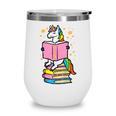 Unicorn Read Reading Book Librarian America Girls Women Wine Tumbler