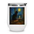 Van Gogh Starry Night Art Cat And Book Lovers Premium Tri-Blend Wine Tumbler