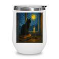 Van Gogh Starry Night Art Cat And Book Lovers Wine Tumbler Van Gogh Starry Night Art Cat And Book Lovers Wine Tumbler
