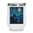 Van Gogh Starry Night Fantasy Reader Dragon Reading Book Wine Tumbler