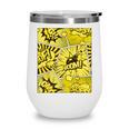 Varsity-Gold Yellow Comic Book University Varsity-Gold Wine Tumbler