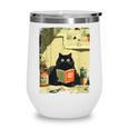 Vintage Japanese Cat Book Lovers Librarian Cat Dad Teacher Wine Tumbler Vintage Japanese Cat Book Lovers Librarian Cat Dad Teacher Wine Tumbler