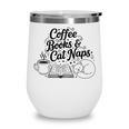 Vintage Retro Coffee Books & Cat Naps Wine Tumbler Vintage Retro Coffee Books & Cat Naps Wine Tumbler