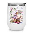 Watercolor Butterfly Fairy Read Book Library Fantasy Novel Wine Tumbler