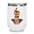 Woman And Books Stack Afro Girl Book Lover Wine Tumbler Woman And Books Stack Afro Girl Book Lover Wine Tumbler