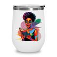 Woman Reading Book Lover Geometric Girl Afro History Wine Tumbler Woman Reading Book Lover Geometric Girl Afro History Wine Tumbler