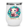 Women's Readsolotl Kawaii Axolotl Reading Book Lover Wine Tumbler Women's Readsolotl Kawaii Axolotl Reading Book Lover Wine Tumbler