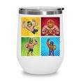 Wrestling Comic Book Wrestler Mexican Lucha Libre Mask Wine Tumbler Wrestling Comic Book Wrestler Mexican Lucha Libre Mask Wine Tumbler