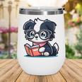 Adorable Book Lover Border Collie With Reading Glasses Cute Raglan Baseball Tee Wine Tumbler