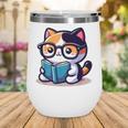 Adorable Book Lover Calico Cat With Reading Glasses Cute For Men Women Kids Wine Tumbler Adorable Book Lover Calico Cat With Reading Glasses Cute For Men Women Kids Wine Tumbler