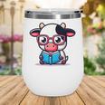 Adorable Book Lover Cow With Reading Glasses Cute Wine Tumbler Adorable Book Lover Cow With Reading Glasses Cute Wine Tumbler