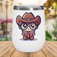 Adorable Book Lover Cowboy With Reading Glasses Cute Wine Tumbler