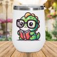 Adorable Book Lover Iguana With Reading Glasses Cute Wine Tumbler Adorable Book Lover Iguana With Reading Glasses Cute Wine Tumbler