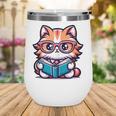 Adorable Book Lover Maine Coon Cat With Reading Glasses Cute Wine Tumbler Adorable Book Lover Maine Coon Cat With Reading Glasses Cute Wine Tumbler