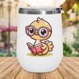 Adorable Book Lover Ostrich With Reading Glasses Cute Wine Tumbler Adorable Book Lover Ostrich With Reading Glasses Cute Wine Tumbler