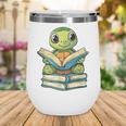 Adorable Turtle Reading Books Wine Tumbler