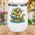 Alligator Reading a Book Animal Wine Tumbler