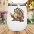 Alligator Snapping Turtle Reading A Book Wine Tumbler