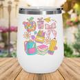 Apple Disco Pencil Books Bow Teacher Student Back To School Wine Tumbler
