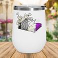 Asexual Book Lover LGBT Reading Pride Ace Flag Daisy Wine Tumbler