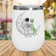 Astronaut Reading Book To Alien Moon Space Book Lover Men Wine Tumbler