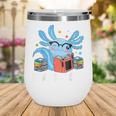 Axolotl Read Book Kawaii Reading Books For Men Women Wine Tumbler