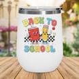 Back To School Checkered Book Pencil Groovy Teacher Student Wine Tumbler Back To School Checkered Book Pencil Groovy Teacher Student Wine Tumbler