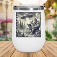 Bigfoot With Alien Reading A Book Bigfoot And UFO Wine Tumbler