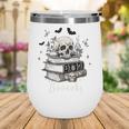 Boo Skeleton Skull Books Halloween Women School Teacher Kid Premium Wine Tumbler Boo Skeleton Skull Books Halloween Women School Teacher Kid Premium Wine Tumbler