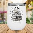 Boo Skeleton Skull Books Halloween Women School Teacher Kid Wine Tumbler Boo Skeleton Skull Books Halloween Women School Teacher Kid Wine Tumbler