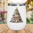 Book Christmas Tree Books Lovers Xmas Teacher Men Women Kids Wine Tumbler