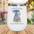 A Book A Day Keeps Reality Away Premium Tri-Blend Wine Tumbler