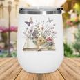 Book Flowers And Butterfly Beautiful Reading Reader Graphic Wine Tumbler