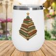 Book Lover Christmas Graphic For Librarians Wine Tumbler