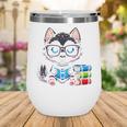 Book Lover Reading Husky Dog Wine Tumbler
