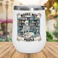 Book Lover Skeleton Reading Love Books Not People Wine Tumbler