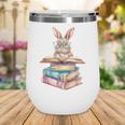 Books Bookworm Reader Book Cute Reading Bunny With Glasses Wine Tumbler Books Bookworm Reader Book Cute Reading Bunny With Glasses Wine Tumbler
